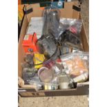 BOX OF CAR LIGHTS AND SPARES