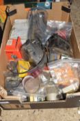 BOX OF CAR LIGHTS AND SPARES