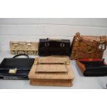 COLLECTION OF VINTAGE LEATHER AND SNAKESKIN HANDBAGS