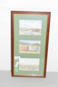 THREE SMALL WATERCOLOURS OF BLAKENEY AND WELLS, SIGNED RON BROOKES