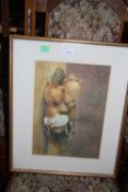 FRAMED WATERCOLOUR, STILL LIFE OF ONIONS, APPROX 25 X 36CM