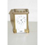 BRASS CARRIAGE CLOCK WITH KEY