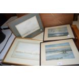 COLLECTION OF FOUR VARIOUS LOCAL INTEREST FRAMED WATERCOLOURS
