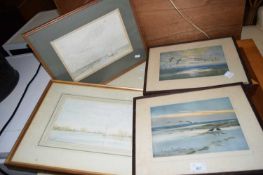 COLLECTION OF FOUR VARIOUS LOCAL INTEREST FRAMED WATERCOLOURS