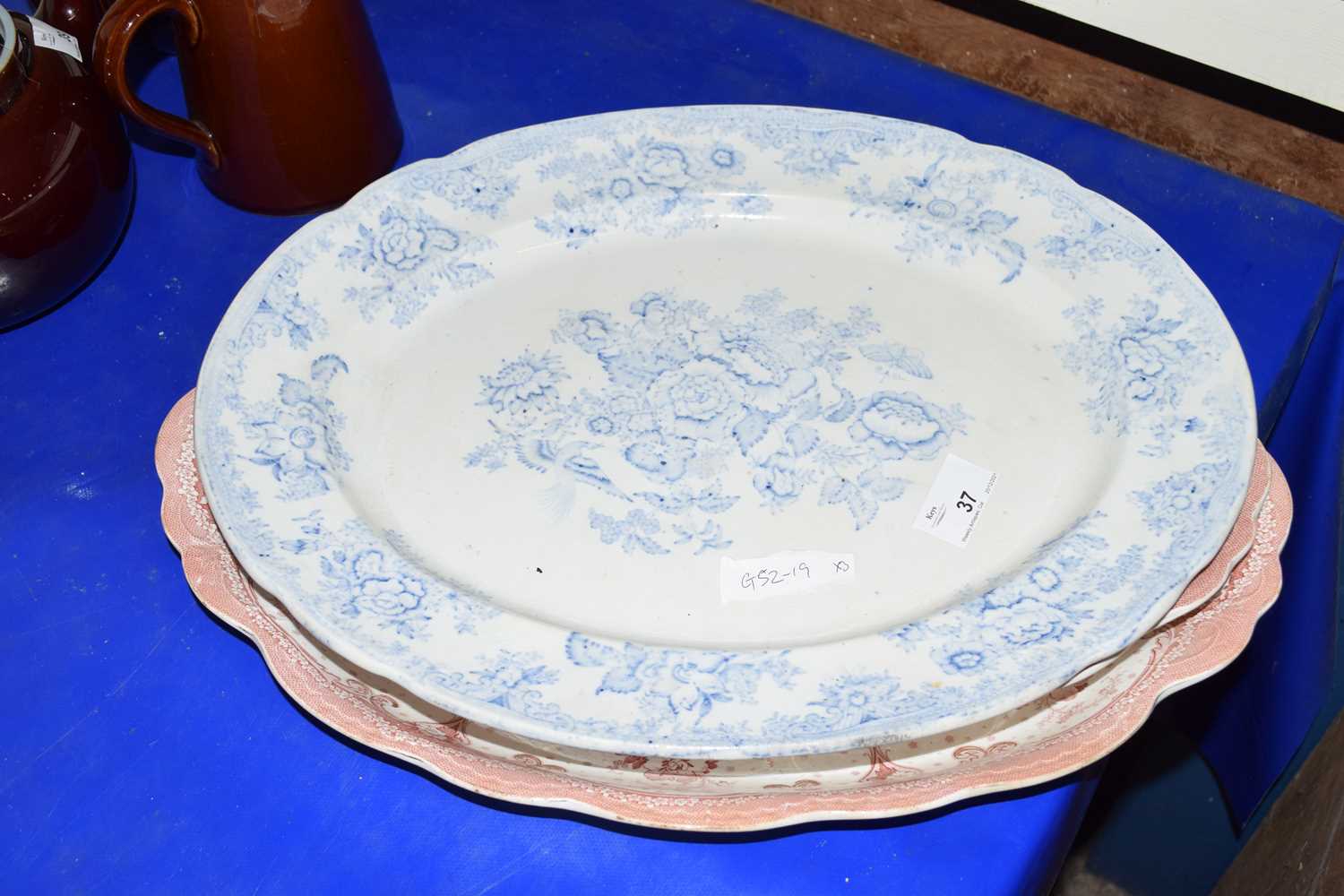 THREE CHINA SERVING TRAYS