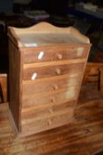 SMALL COLLECTORS CHEST, WIDTH APPROX 28CM