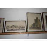 TWO COLOURED PRINTS 'THE TOWER AND MINT' AND 'THE FRONT TO ST JAMES PALACE', BOTH F/G (2)
