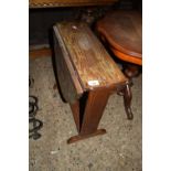 SMALL FOLDING OAK TABLE, WIDTH APPROX 49CM