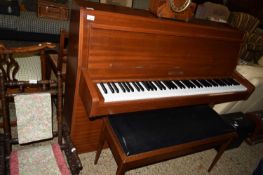 LINDNER MAHOGANY CASED PIANO WITH STOOL