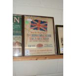 VINTAGE ADVERTISING PICTURE 'HILLS DISTINCTIVE KEEP THE FLAG FLYING, STOCKED BY ALL PATRIOTIC