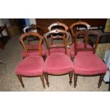 SET OF SIX19TH CENTURY UPHOLSTERED DINING CHAIRS, HEIGHT APPROX 90CM