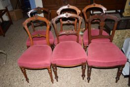 SET OF SIX19TH CENTURY UPHOLSTERED DINING CHAIRS, HEIGHT APPROX 90CM