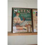 FRAMED ADVERTISING PICTURE, 'NUEEN MAKES AS NEW', F/G, 37CM HIGH