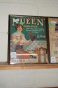 FRAMED ADVERTISING PICTURE, 'NUEEN MAKES AS NEW', F/G, 37CM HIGH