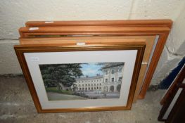 QUANTITY OF FRAMED PRINTS AND PICTURES INCLUDING OIL ON BOARD ANIMAL STUDIES, F/G WATERCOLOUR -