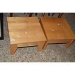 TWO SIMILAR LOW OCCASIONAL TABLES, EACH APPROX 40CM SQUARE