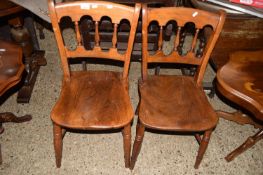 PAIR OF OAK BEDROOM CHAIRS, EACH HEIGHT APPROX 82CM