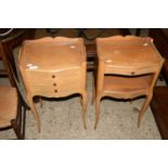 PAIR OF REPRODUCTION BEDSIDE CABINETS, EACH APPROX 37CM WIDE