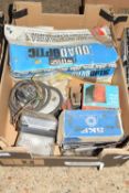 BOX OF VARIOUS CAR SPARES AND LIGHTS