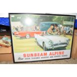 FRAMED ADVERTISING POSTER FOR SUNBEAM ALPINE