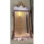 Good Georgian mahogany and gilded wall mirror with eagle finial, the plate 65 x 37 (condition, in
