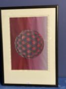 Rachel Stevenson 1990, a signed limited edition studio print of a geometrical sphere, number 2 of 2,