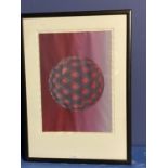 Rachel Stevenson 1990, a signed limited edition studio print of a geometrical sphere, number 2 of 2,