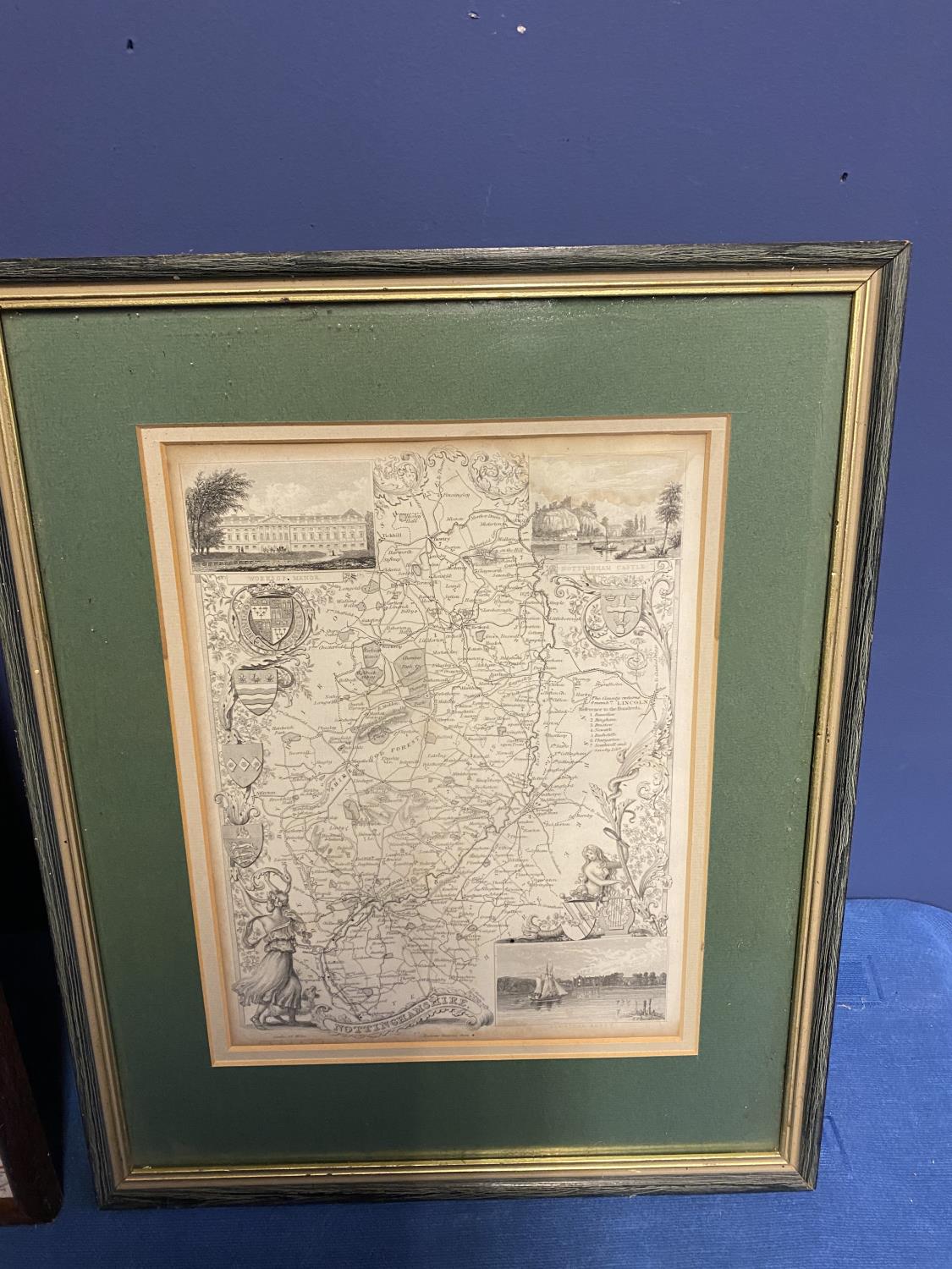 Three maps: 1950s framed and glazed black and white map of The Duke of Beaufort Hunt Country and a - Image 6 of 6