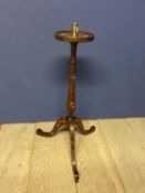 18th century mahogany candle table with beautifully painted floral decorations