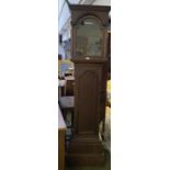 C19th oak clock long case 208 cm approx. high (condition general wear as found)