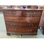 A good C19th mahogany bow front chest of 2 short and 3 long graduated drawers, 105cmL x 88cmH,(