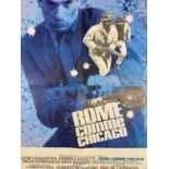 Film Poster Unframed French film poster 1968 with John Cassavetes "Rome Comme Chicago" 57 x 38 cm