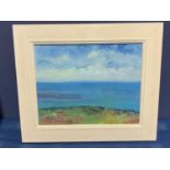 A modern contemporary oil on canvas, Summer Headland, label verso, Jenny Smy, signed verso, 2008,