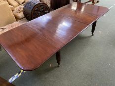 A good quality William IV mahogany rectangular dining table, 122cmWide x 267cm long extended, 3