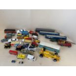 Quantity of old toys, including Dinky (condition worn)