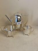 Dresser style 3 piece tea set, see marks to base, teapot height 18cmH (condition, generally good,