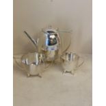 Dresser style 3 piece tea set, see marks to base, teapot height 18cmH (condition, generally good,