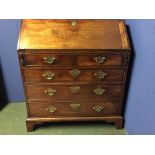 George III mahogany bureau, 100cm W