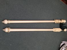 Pair of cream coloured curtain poles - (Used for previous lot 715)