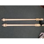 Pair of cream coloured curtain poles - (Used for previous lot 715)