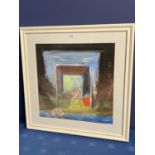 Contemporary colour pastel, of nude bathers signed LR 39.5 sq