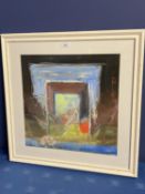 Contemporary colour pastel, of nude bathers signed LR 39.5 sq