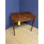 Edwardian mahogany side table with one long drawer, 76cmL, (condition generally good, some minor