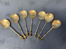 Hallmarked silver Apostle spoons, various dates, 6 marked SG approx. 15 ozt.
