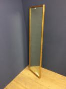 Tall gilt framed wall mirror, 165 cm H x 45cmW overall and black office type chair (wear to back)