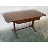 C19th mahogany sofa table with two drawers opposite two opposing dummy drawers approx. 136cmL