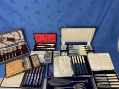 Qty boxed sets and part sets of flatware