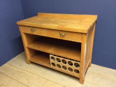 Modern, light hardwood kitchen side unit, 120cm L x 90cmH (condition, general wear)