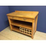 Modern, light hardwood kitchen side unit, 120cm L x 90cmH (condition, general wear)