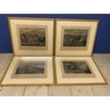 Set of 4 framed and glazed coloured prints, "The first steeple chase on record" (Midnight